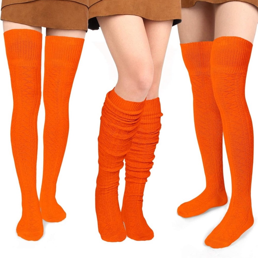 Orange Thigh High Socks (Velma costume)